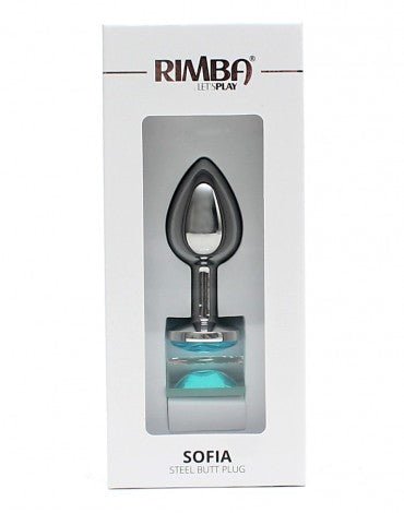 Rimba Metalen Buttplug met kristal Sofia - blauw- Erotiekvoordeel.nl