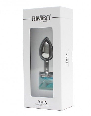 Rimba Metalen Buttplug met kristal Sofia - blauw- Erotiekvoordeel.nl