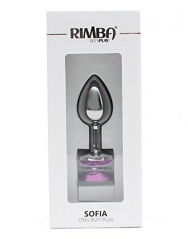 Rimba Metalen Buttplug met kristal Sofia - roze- Erotiekvoordeel.nl