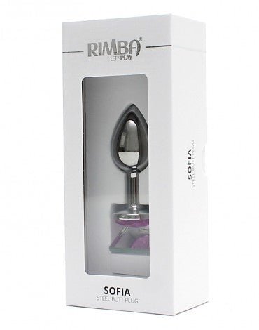 Rimba Metalen Buttplug met kristal Sofia - roze- Erotiekvoordeel.nl