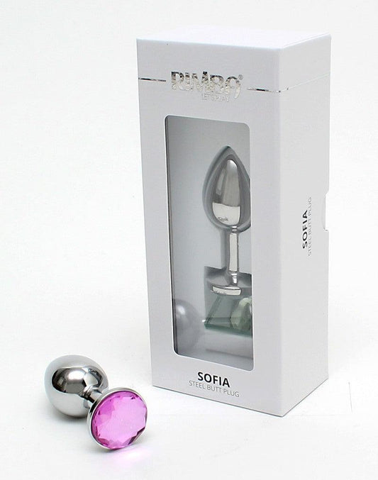 Rimba Metalen Buttplug met kristal Sofia - roze- Erotiekvoordeel.nl