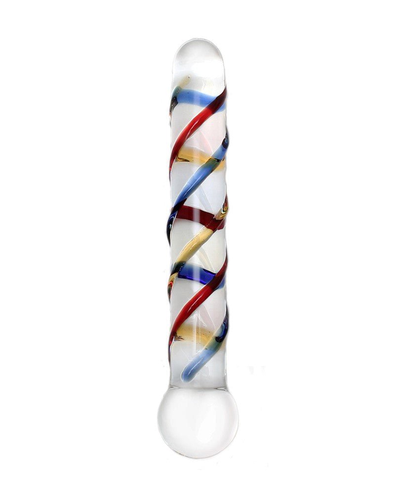 Rimba Sensual Glass Glazen Dildo Rachella - transparant/rood/blauw/geel-Erotiekvoordeel.nl