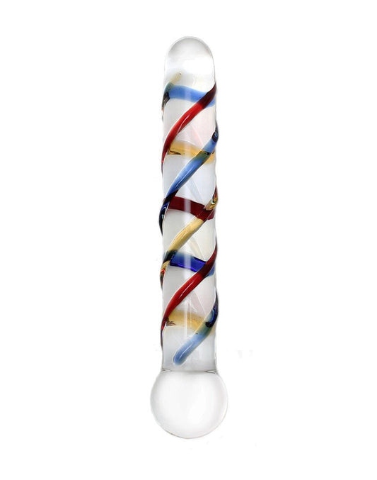 Rimba Sensual Glass Glazen Dildo Rachella - transparant/rood/blauw/geel-Erotiekvoordeel.nl