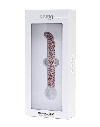 Rimba Sensual Glass Glazen Dildo Sammy - transparant/rood/zwart-Erotiekvoordeel.nl