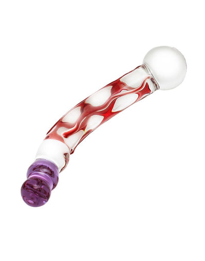 Rimba Sensual Glass Glazen Dildo Tania - transparant/rood/lila-Erotiekvoordeel.nl