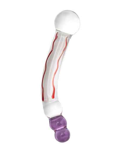 Rimba Sensual Glass Glazen Dildo Tania - transparant/rood/lila-Erotiekvoordeel.nl