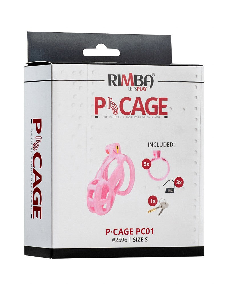 Rimba Toys - P-Cage PC01 - Kunststof Kuisheidskooi - Peniskooi - Chastity - Roze - Verkrijgbaar in 3 maten-Erotiekvoordeel.nl