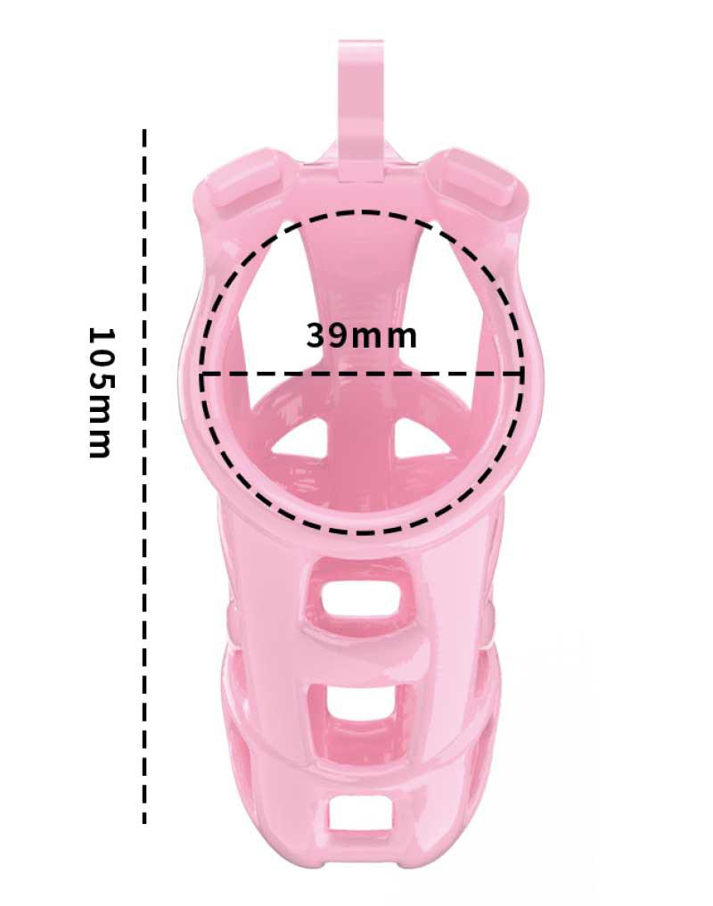 Rimba Toys - P-Cage PC01 - Kunststof Kuisheidskooi - Peniskooi - Chastity - Roze - Verkrijgbaar in 3 maten-Erotiekvoordeel.nl