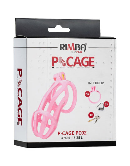 Rimba Toys - P-Cage PC02 - Kunststof Kuisheidskooi - Peniskooi - Chastity - Roze - Verkrijgbaar in 3 maten-Erotiekvoordeel.nl