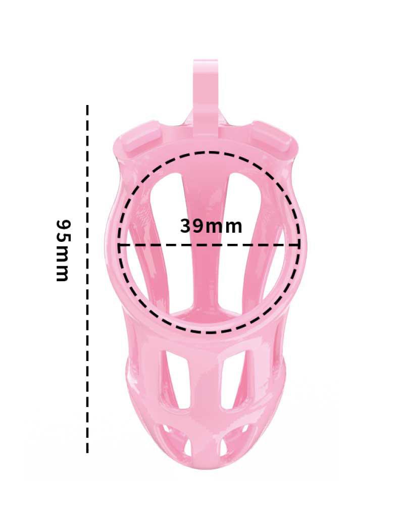 Rimba Toys - P-Cage PC02 - Kunststof Kuisheidskooi - Peniskooi - Chastity - Roze - Verkrijgbaar in 3 maten-Erotiekvoordeel.nl