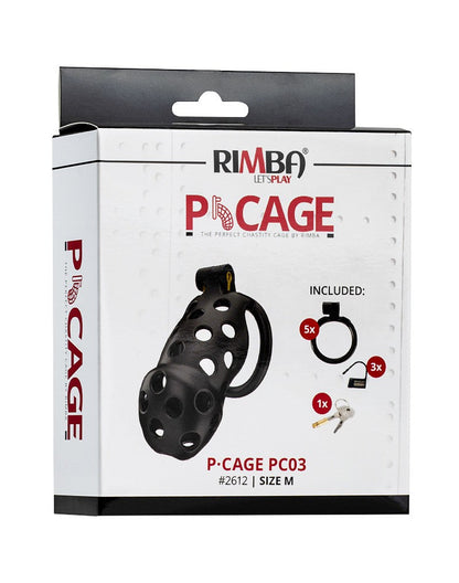 Rimba Toys - P-Cage PC03 - Kunststof Kuisheidskooi - Peniskooi - Chastity - Zwart -Erotiekvoordeel.nl