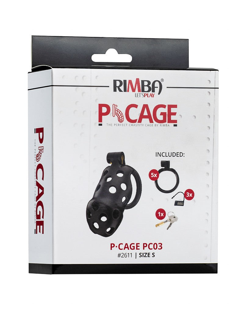 Rimba Toys - P-Cage PC03 - Kunststof Kuisheidskooi - Peniskooi - Chastity - Zwart -Erotiekvoordeel.nl