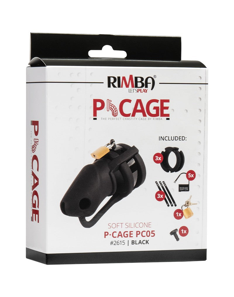 Rimba Toys - P-Cage PC05 - Siliconen Kuisheidskooi - Peniskooi - Chastity - Zwart-Erotiekvoordeel.nl