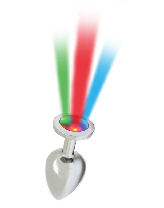 Rimba Toys RVS Buttplug met LED verlichting PISA - zilver-Erotiekvoordeel.nl