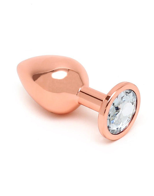 Rimba Toys Rosé Gouden Aluminium Buttplug met Kristal-Erotiekvoordeel.nl