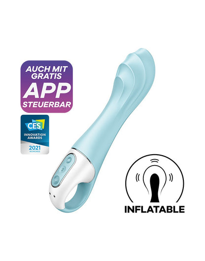 Satisfyer - Air Pump Vibrator 5+ - Opblaasbare G-Spot Vibrator (met App Control) - Blauw-Erotiekvoordeel.nl