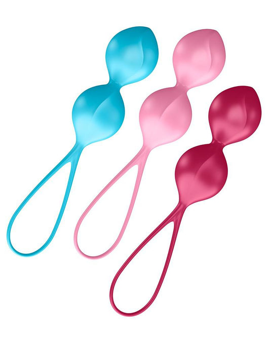 Satisfyer Bekkenbodem Trainer Kegel Balls set van 3 - rood - roze - blauw - gevorderd - Erotiekvoordeel.nl