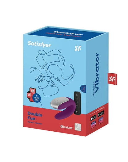 Satisfyer Double Fun Luxe Partner Vibrator met APP Control - paars- Erotiekvoordeel.nl