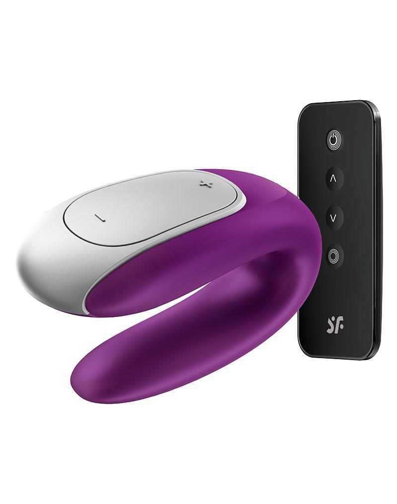 Satisfyer Double Fun Luxe Partner Vibrator met APP Control - paars- Erotiekvoordeel.nl