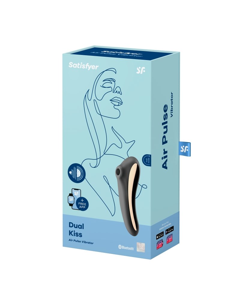 Satisfyer Dual Kiss Luchtdruk + G-Spot Vibrator 2-in-1 met APP control - zwart-Erotiekvoordeel.nl