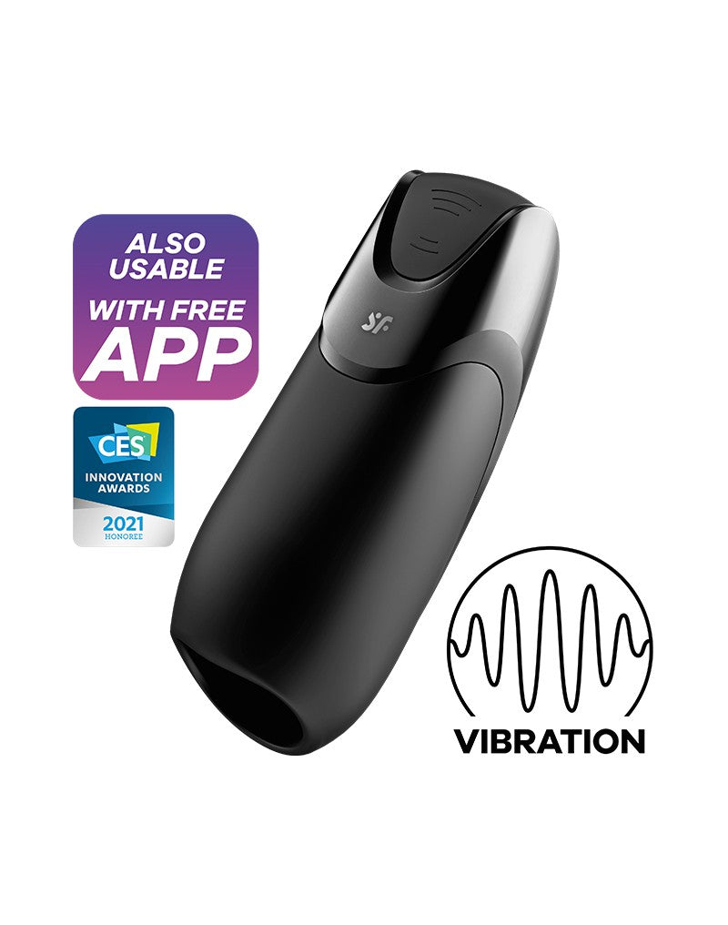 Satisfyer - Men Vibration+ (met App Control) - Masturbator - Zwart-Erotiekvoordeel.nl