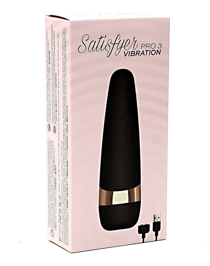 Satisfyer Pro 3 Luchtdruk Vibrator met extra vibratie - zwart - Erotiekvoordeel.nl