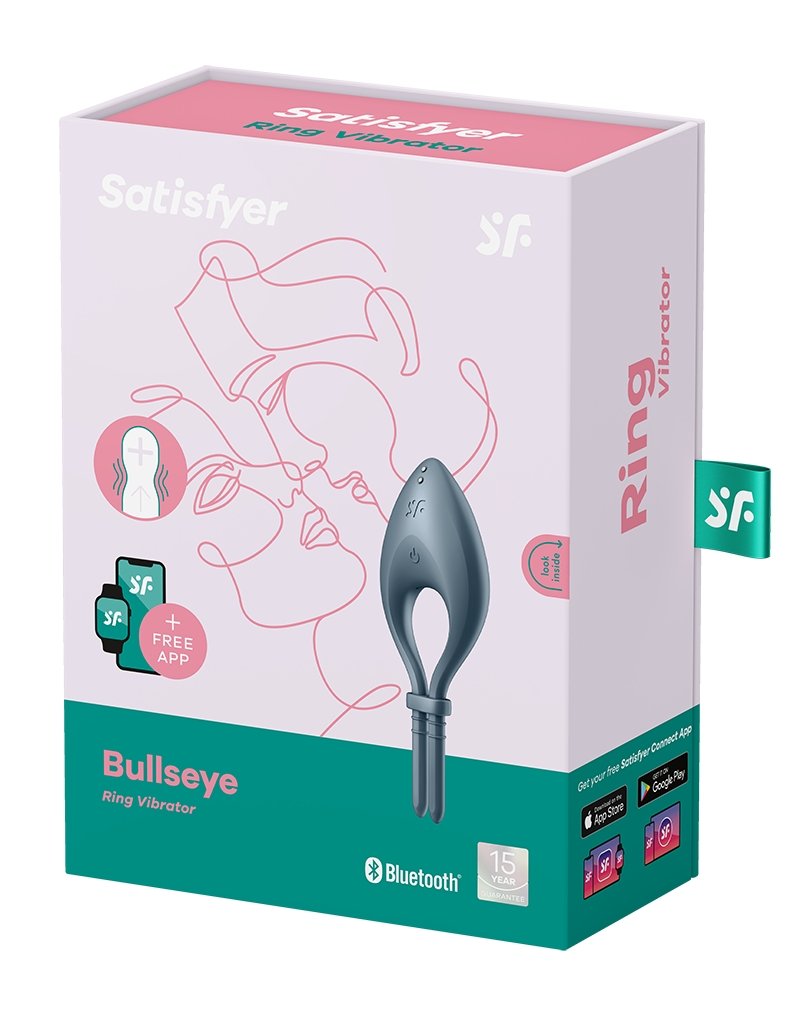 Satisfyer Vibrerende Cockring BULLSEYE met APP control - donkerblauw-Erotiekvoordeel.nl