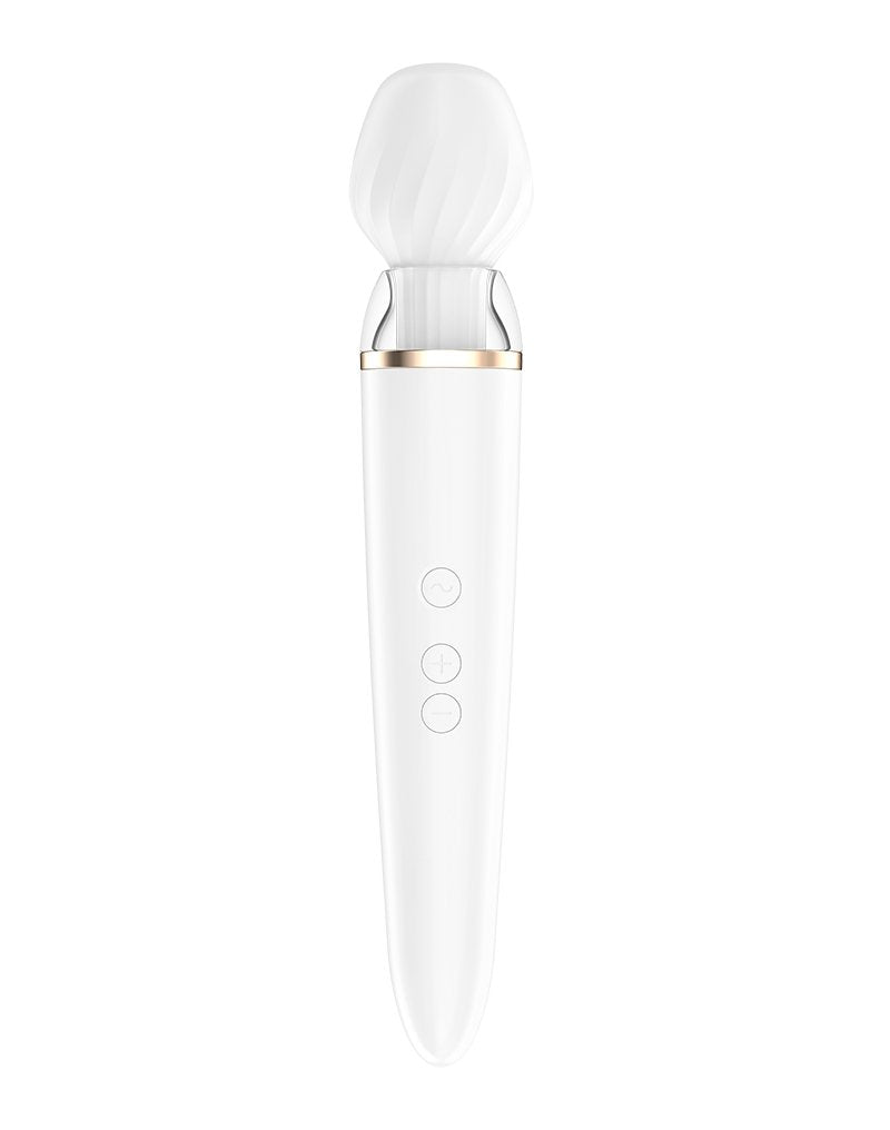 Satisfyer Wand Vibrator Double Wand-er met App Control - wit-Erotiekvoordeel.nl