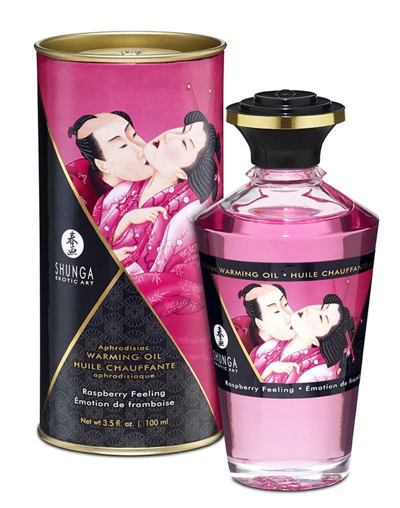 Shunga Aphrodisiac Warming Oil Raspberry Feeling - Erotiekvoordeel.nl