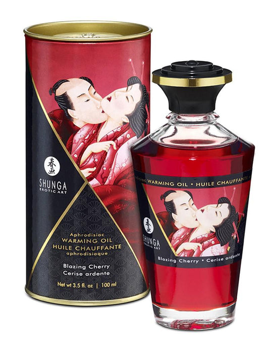 Shunga Aphrodisiac Warming Oil Blazing Cherry - Erotiekvoordeel.nl