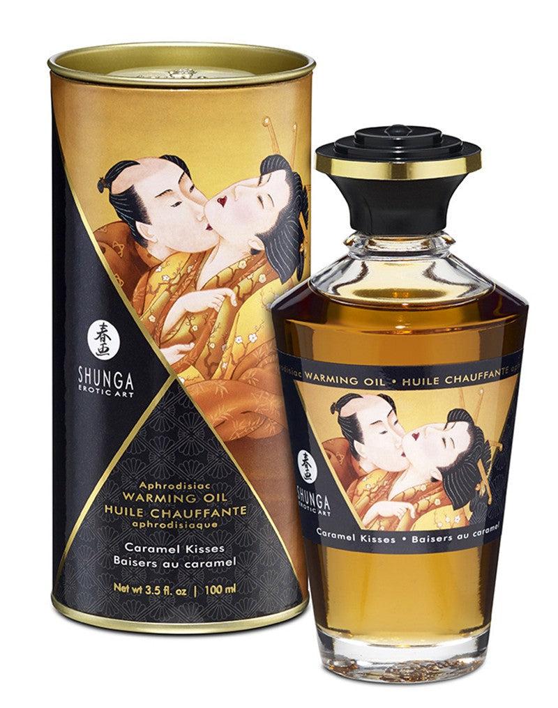 Shunga Aphrodisiac Warming Oil Caramel kisses - Erotiekvoordeel.nl