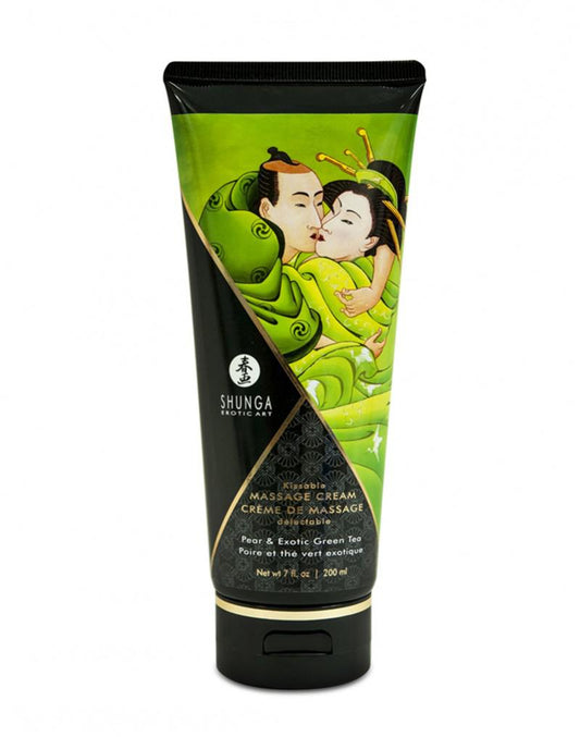 Shunga Kissable Massage Cream Pear & Exotic Green Tea - Erotiekvoordeel.nl