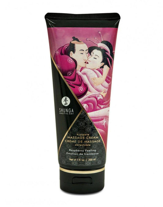 Shunga Kissable Massage Cream Raspberry Feeling - Erotiekvoordeel.nl