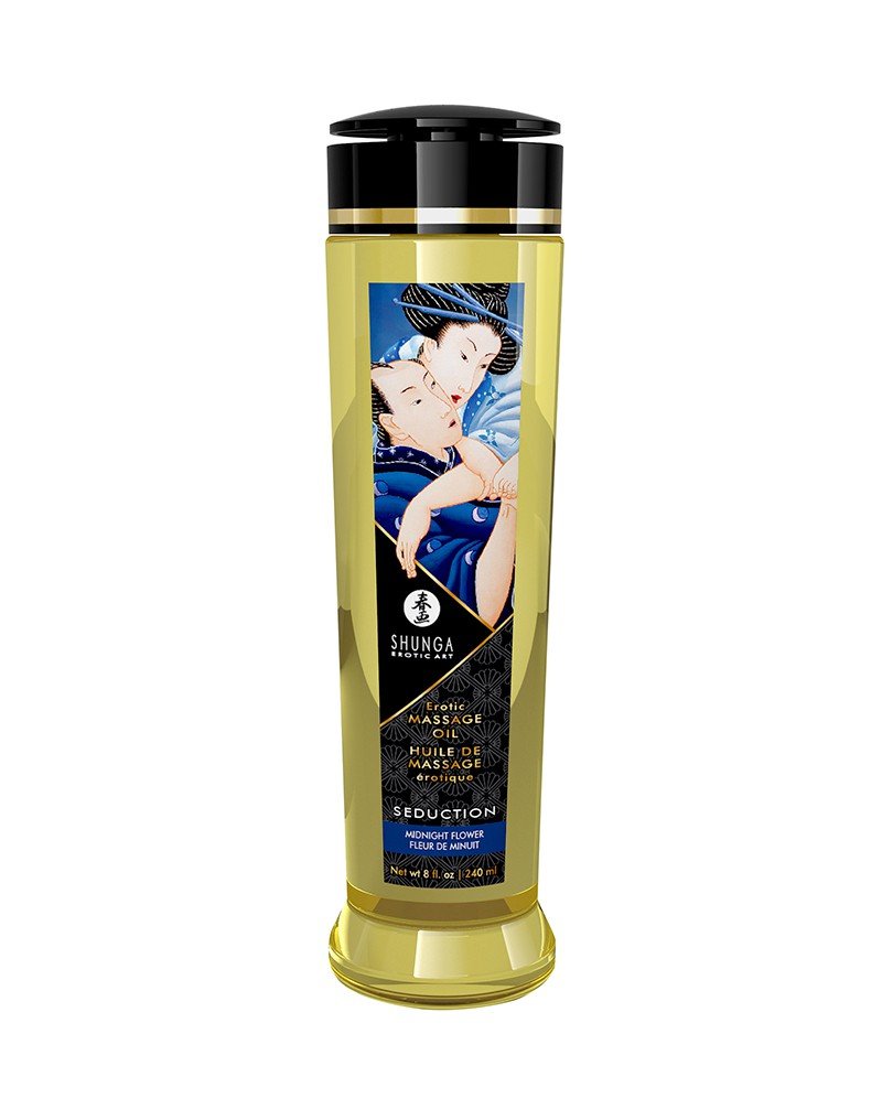 Shunga Massageolie Seduction Midnight Flower - 240 ml - Erotiekvoordeel.nl