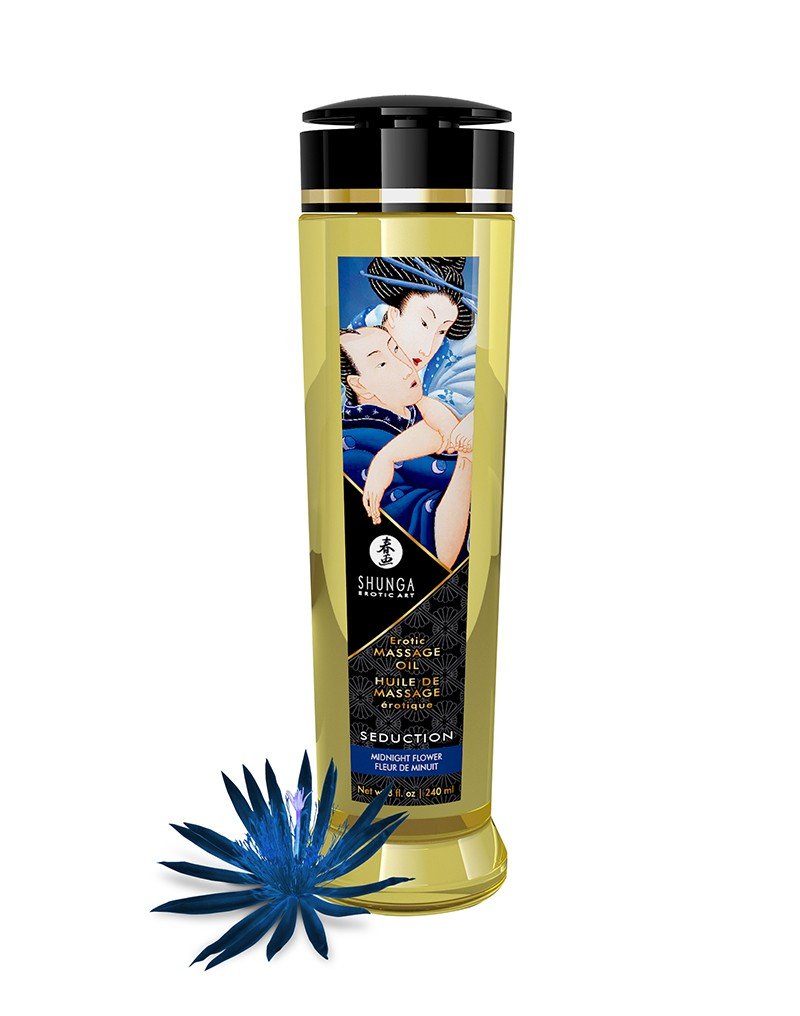 Shunga Massageolie Seduction Midnight Flower - 240 ml - Erotiekvoordeel.nl