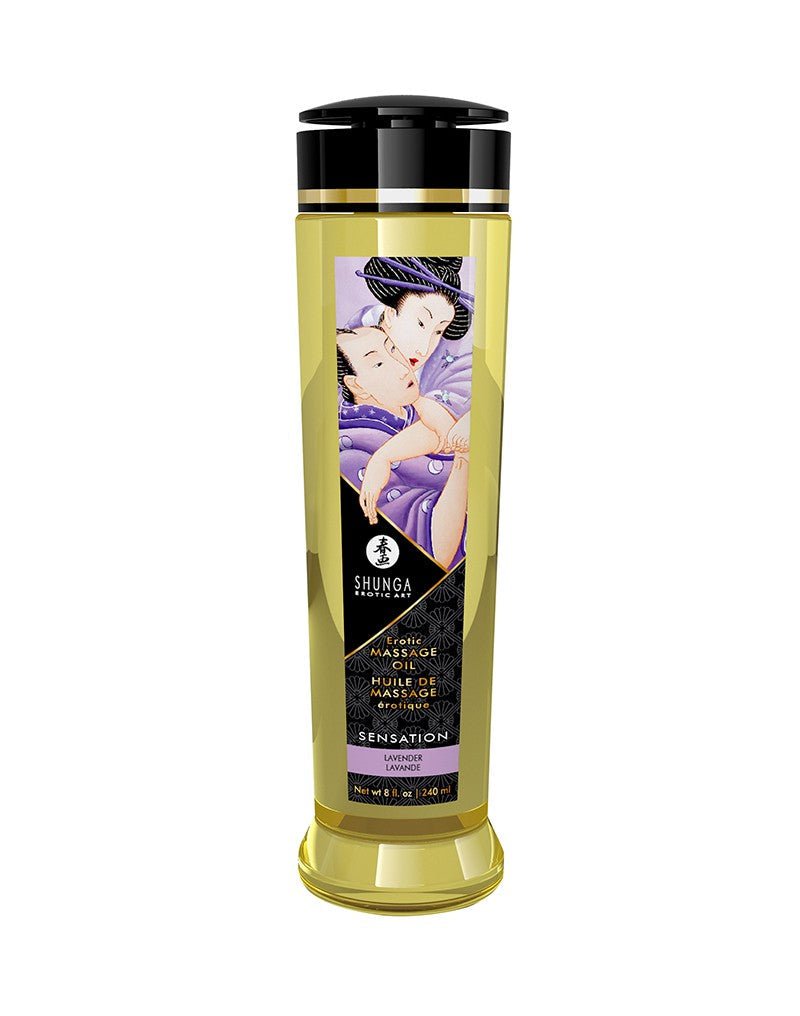 Shunga Massageolie Sensation Lavender - 240 ml - Erotiekvoordeel.nl