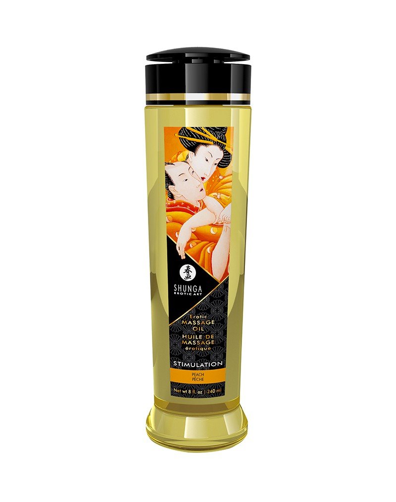 Shunga Massageolie Stimulation Peach - 240 ml - Erotiekvoordeel.nl