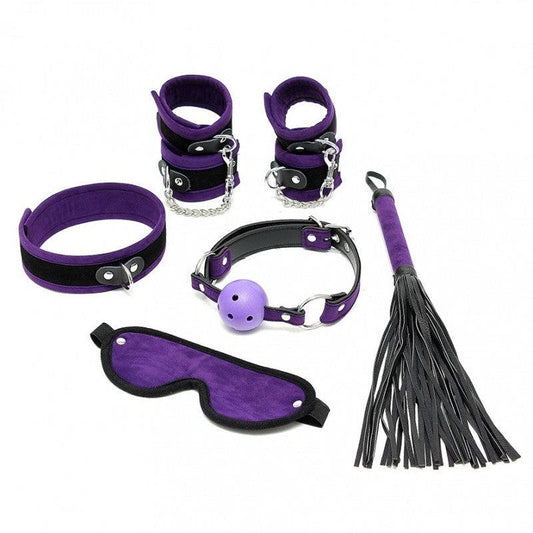 Soft Bondage Beginners set 6-delig - zwart/paars - Erotiekvoordeel.nl