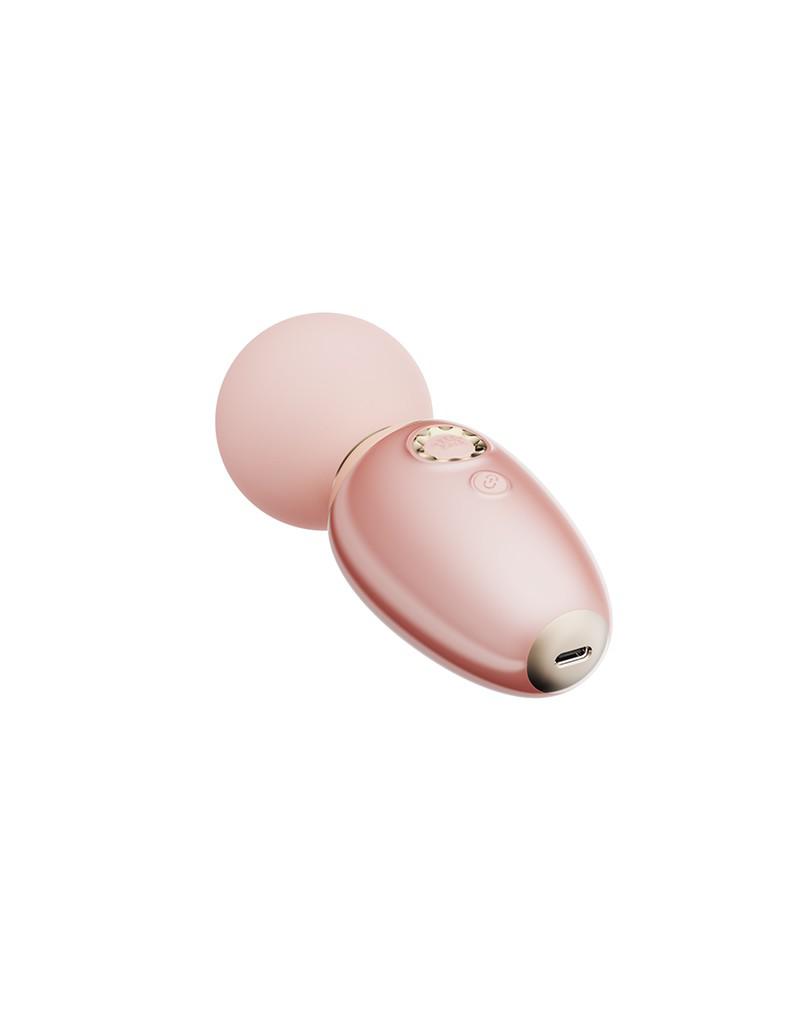 ZALO Ava - Verwarming Mini Wandvibrator met appbediening - Lichtroze-Erotiekvoordeel.nl