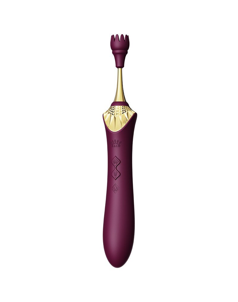 ZALO Verwarmde Pinpoint Clitoris Vibrator Bess 2 met extra opzetstukken - paars-Erotiekvoordeel.nl