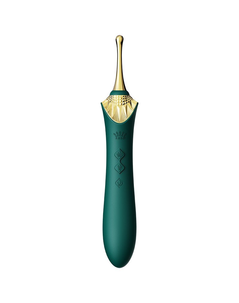 ZALO Verwarmde Pinpoint Clitoris Vibrator Bess 2 met extra opzetstukken - smaragdgroen-Erotiekvoordeel.nl