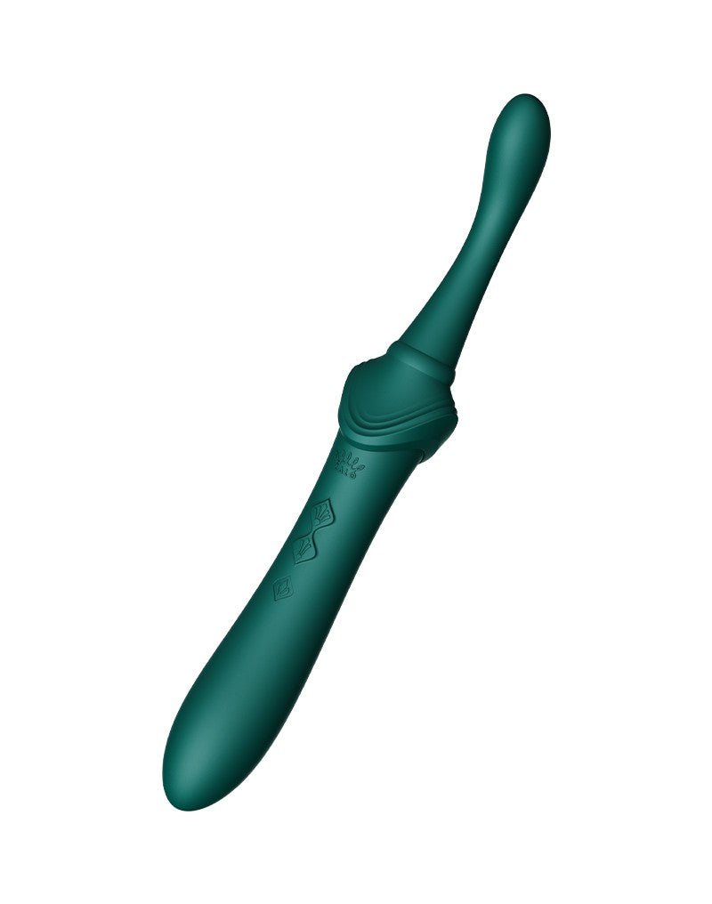 ZALO Verwarmde Pinpoint Clitoris Vibrator Bess 2 met extra opzetstukken - smaragdgroen-Erotiekvoordeel.nl