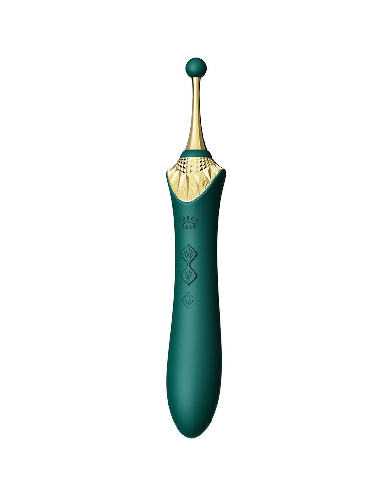 ZALO Verwarmde Pinpoint Clitoris Vibrator Bess 2 met extra opzetstukken - smaragdgroen-Erotiekvoordeel.nl