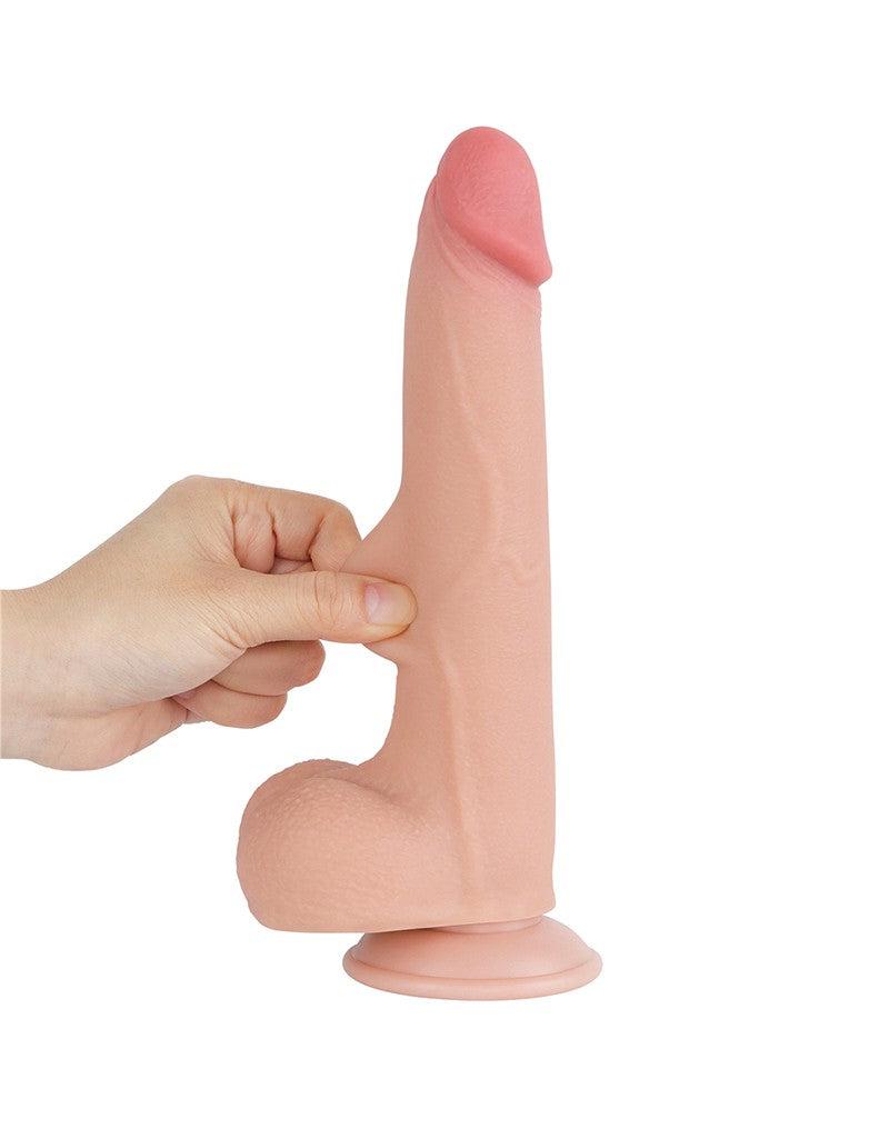 LoveToy - Dildo - Schuifhuid Dildo - Lengte 20 cm - Diameter 4 cm - Lichte Huidskleur - TPE-Erotiekvoordeel.nl