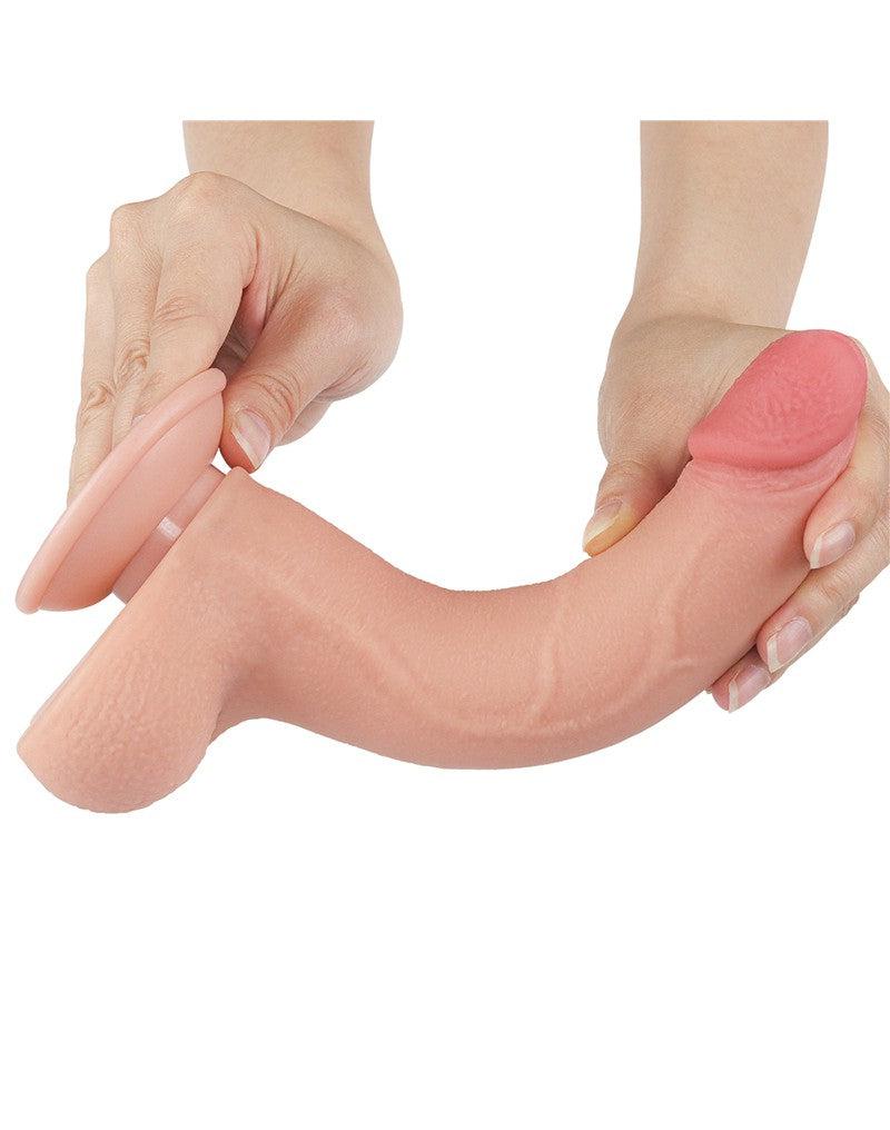 LoveToy - Dildo - Schuifhuid Dildo - Lengte 20 cm - Diameter 4 cm - Lichte Huidskleur - TPE-Erotiekvoordeel.nl