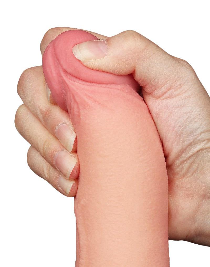 LoveToy - Dildo - Schuifhuid Dildo - Lengte 20 cm - Diameter 4 cm - Lichte Huidskleur - TPE-Erotiekvoordeel.nl