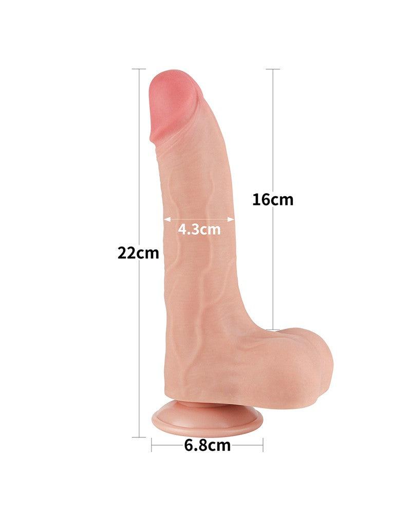 LoveToy - Dildoe - Schuifhuid Dildo 22 cm - Diameter 4.3 cm - Lichte Huidskleur-Erotiekvoordeel.nl