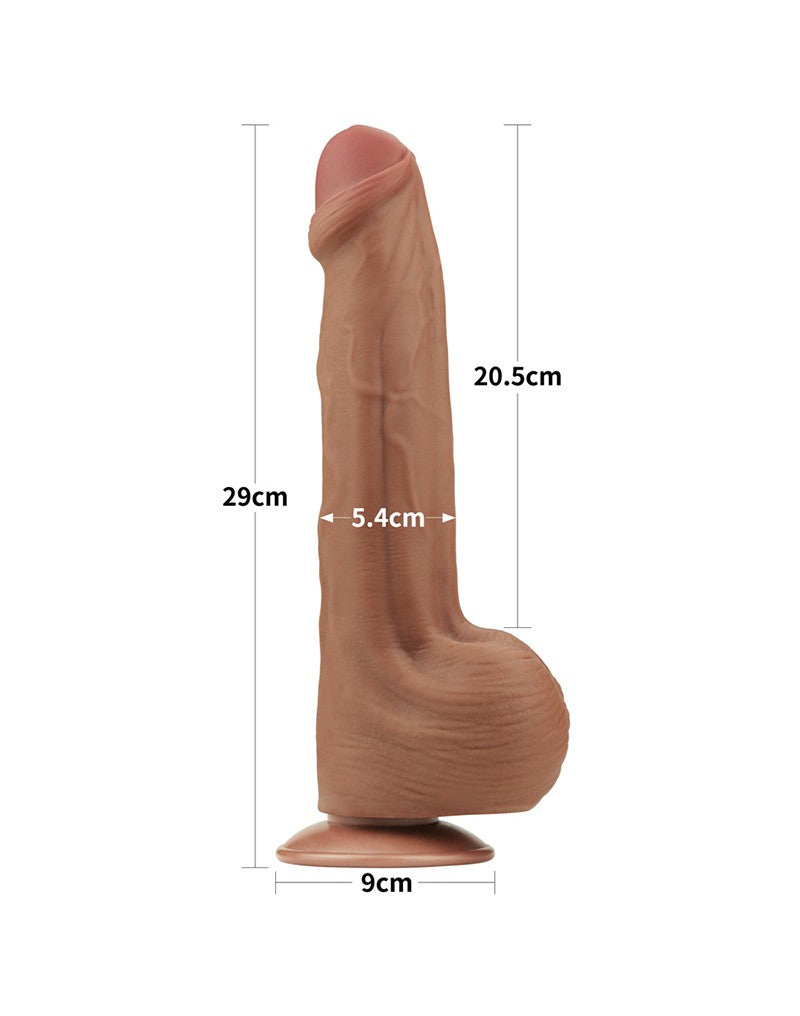 Lovetoy - Dildo -Sliding Skin Dildo - Lengte 29 cm - Bruin