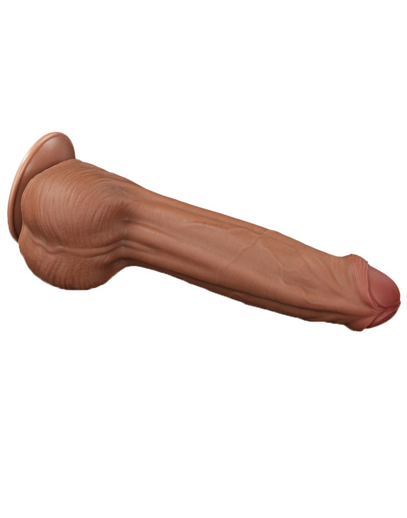 Lovetoy - Dildo -Sliding Skin Dildo - Lengte 29 cm - Bruin