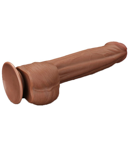 Lovetoy - Dildo -Sliding Skin Dildo - Lengte 29 cm - Bruin